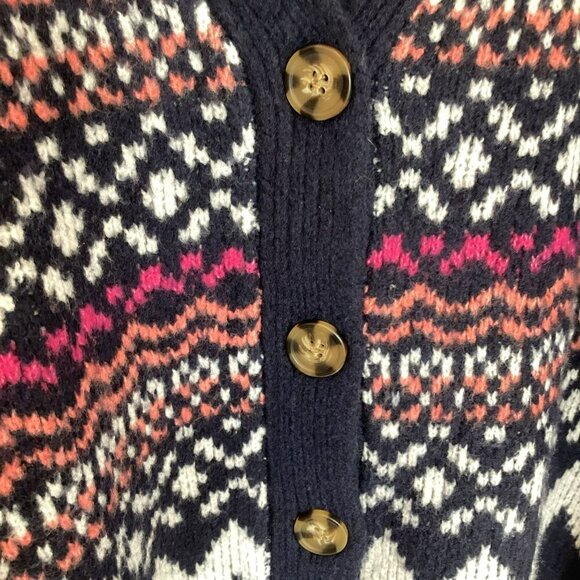 Cupcakes and Cashmere Cardigan Sweater Fair Isle V-neck Women's Medium Colorful - Picture 5 of 9